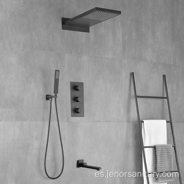 3 funciones de grifo de ducha oculto negro